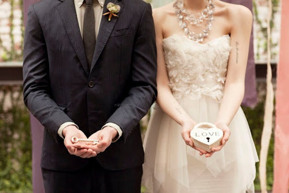 Grand Cœur . Serrure de Mariage Personnalisée , Serrures d'amour Cérémonie Serrure Gravée Grand Cade