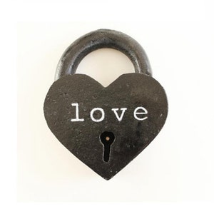 Love Lock engraved wedding lock ceremony , personalized wedding lock , large metal heart , large padlock , white heart image 2