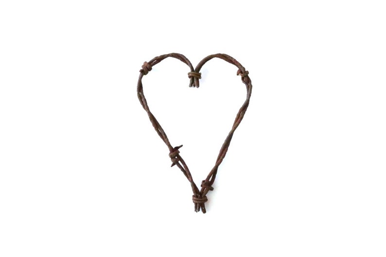 Rustic Heart Ornament , folk heart , barbed wire heart ornament , rusty christmas ornaments , rustic ornaments , southwestern ornaments image 7