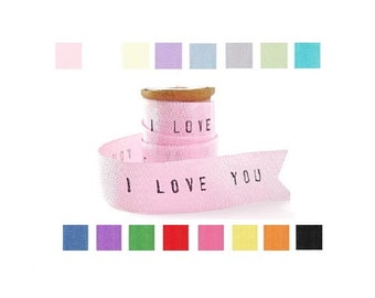 Personalized Seam Binding Ribbon , YOUR WORDS , rayon ribbon , pink white cream blue ribbon