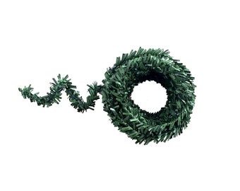 Small Garland - pine garland mini topiary wired ribbon wired cord fake vine