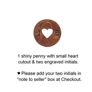 Copper Heart Penny , copper anniversary , 7 year anniversary , lucky in love , 7th anniversary , copper gifts 1 heart & 2 initials