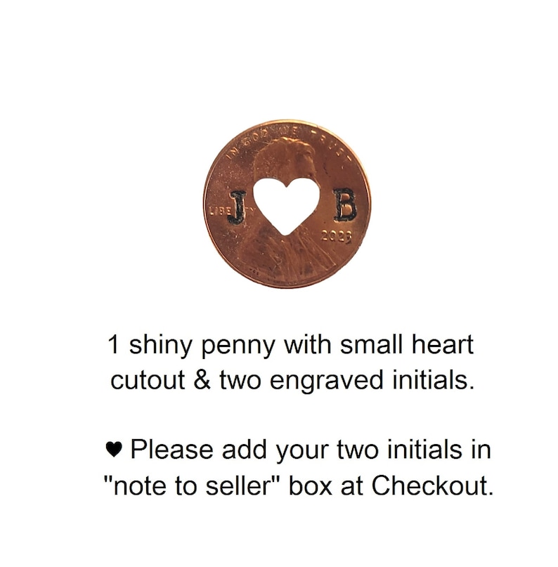 Copper Heart Penny , copper anniversary , 7 year anniversary , lucky in love , 7th anniversary , copper gifts 1 heart & 2 initials