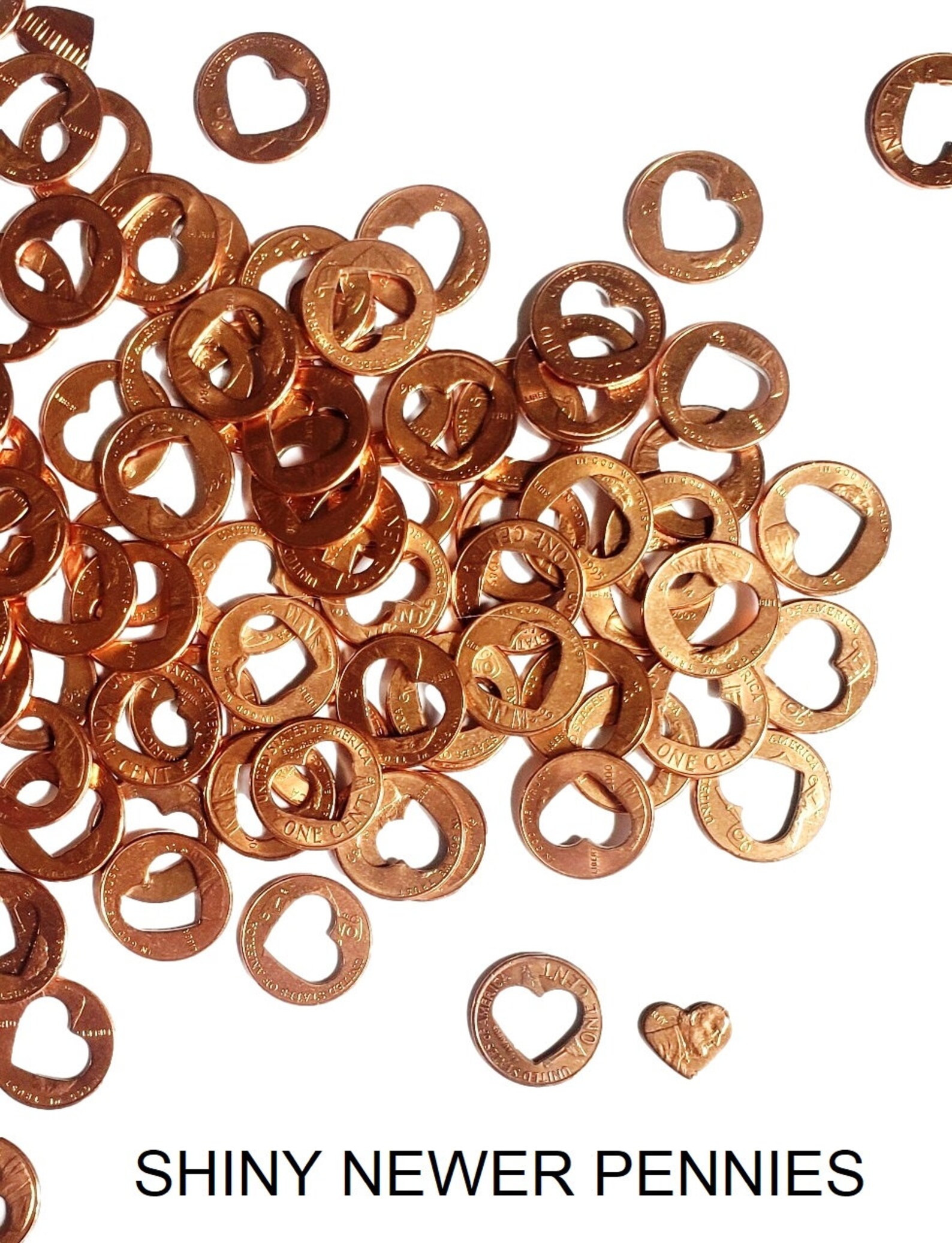 10 Heart Penny / Wedding Favors . Rustic Wedding Decor Heart Etsy