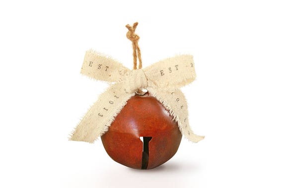personalized christmas bells large jingle bells rustic etsy large rustic christmas bells