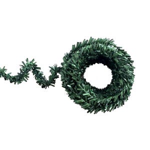 Small Garland - pine garland mini topiary wired ribbon wired cord fake vine