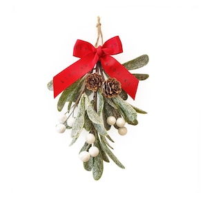 Hanging Mistletoe, mistletoe kissing ball, mistletoe decoration, mistletoe ornament, mistletoe ball, artificial mistletoe