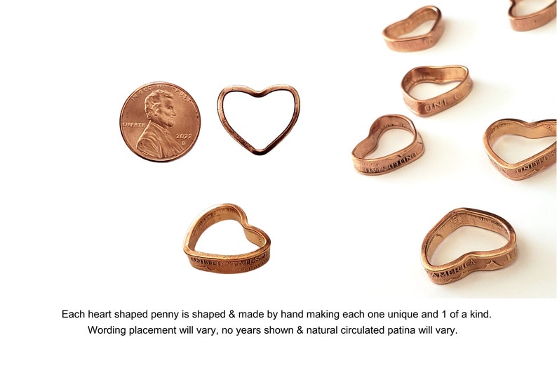 Copper Heart Penny , copper anniversary , 7 year anniversary , lucky in love , 7th anniversary , copper gifts 1 heart shaped token