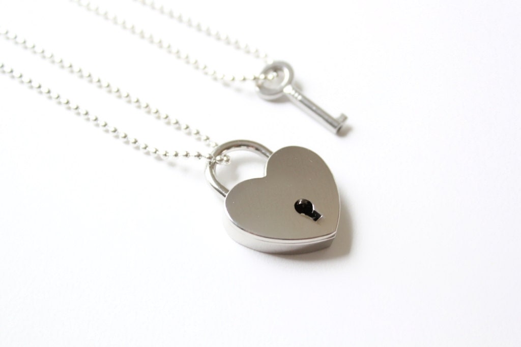 Buy Sullery Valentine Day Gift Heart Lock and Key Puzzle Couple Lovers  Black and Silver Metel Necklace Chain for Men and Women Online In India At  Discounted Prices