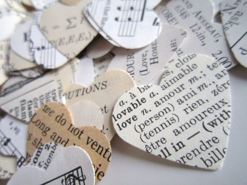 Wedding Confetti 100 Eclectic Paper Heart Confetti / Paper Etsy