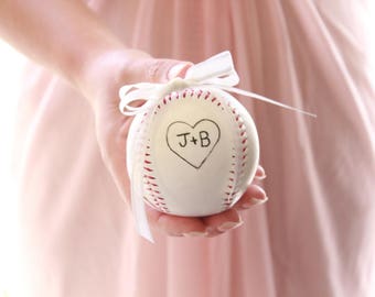 Baseball Wedding Theme ring bearer pillow alternative, baseball theme wedding, baseball ring pillow, baseball ring box alternative