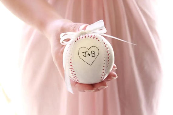 Baseball Wedding Theme ring bearer pillow alternative, baseball theme wedding, baseball ring pillow, baseball ring box alternative