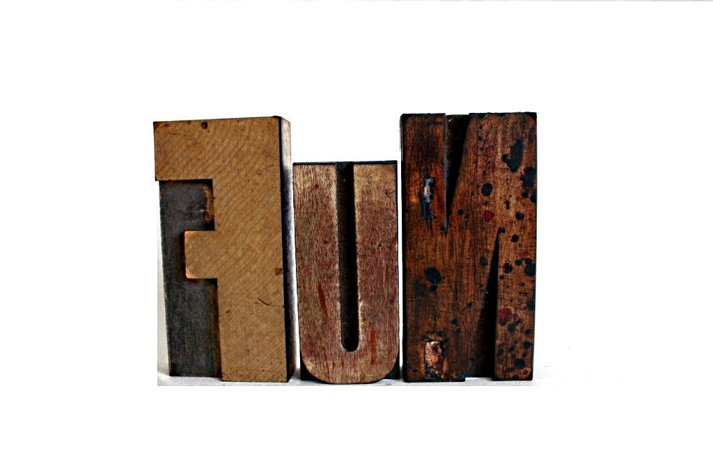 Big Fun Large Letterpress Blocks Word Art Wooden