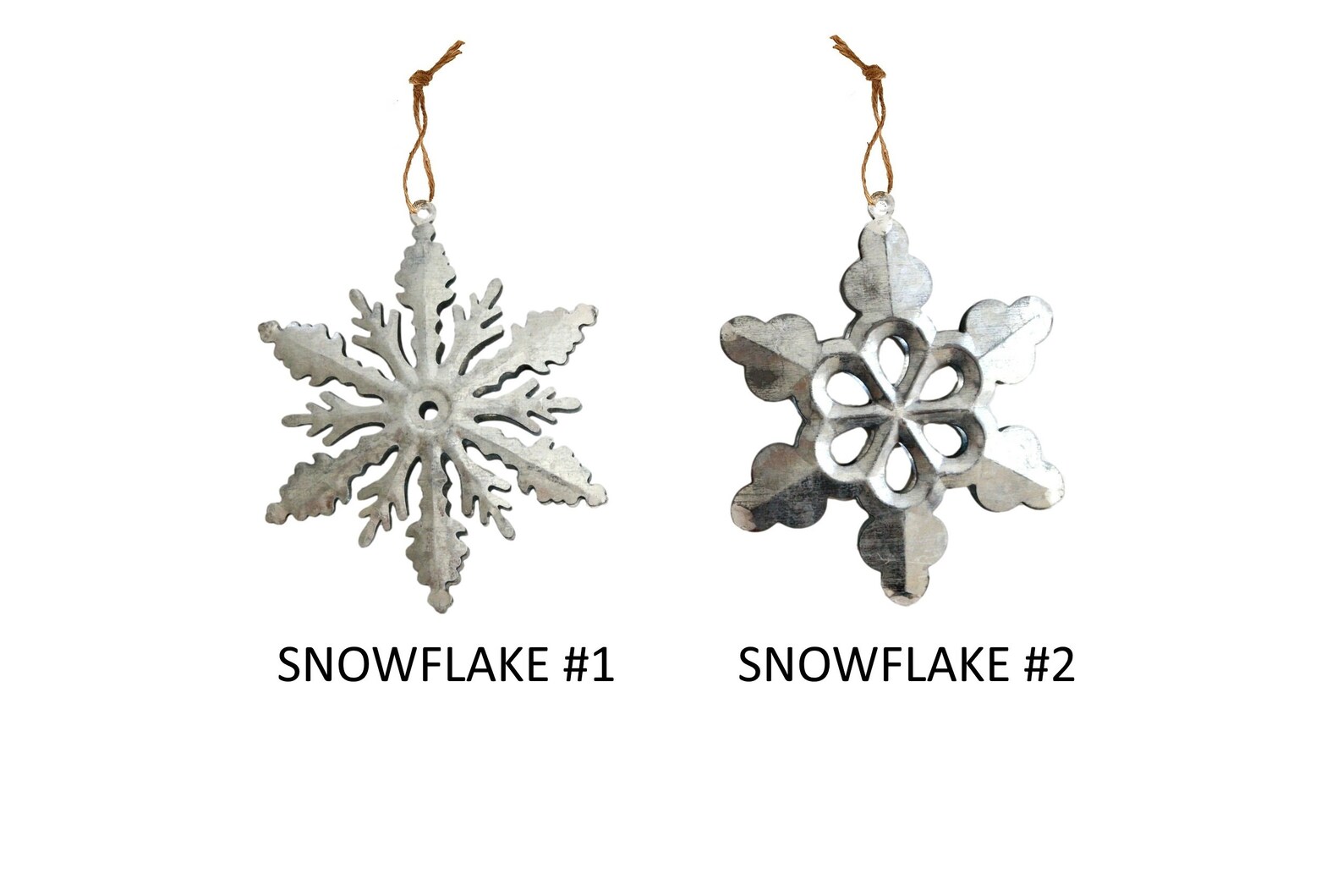 Large Metal Snowflake Ornaments / Galvanized Ornaments Etsy