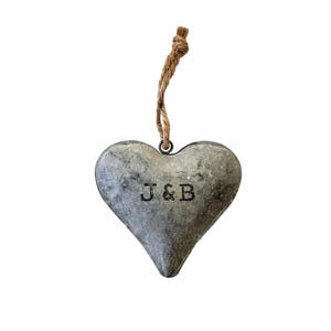 Small Steel Heart , steel anniversary gift for her, 11 anniversary, metal heart ornament, 11 years, steel gifts