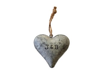 Small Steel Heart , steel anniversary gift for her, 11 anniversary, metal heart ornament, 11 years, steel gifts