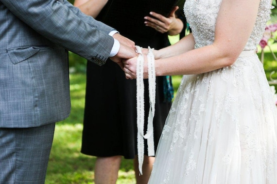 Handfasting cord for wedding ceremony. Made from Bride's parents
