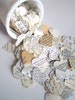 Romantic Heart Confetti / vintage wedding decor . paper hearts old book pages 