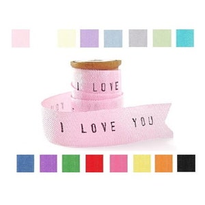 Personalized Ribbon 2 YARDS vintage rayon ribbon / I love you ribbon personalised ribbon