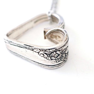 Spoon Heart Necklace , floating heart , vintage silverware, personalized spoon jewelry #A1heart