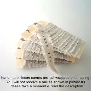 Cream Ribbon . personalized ribbon . diy wedding favors ribbon . personalised Ribbon . favor ribbons . i love you ribbon imagem 2