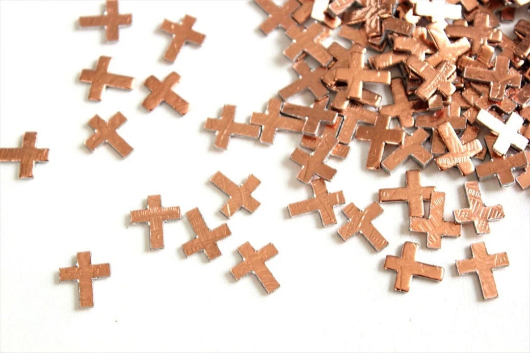 Tiny Cross Confetti , Copper Crosses , Christian Confetti ,tiny Crosses ...