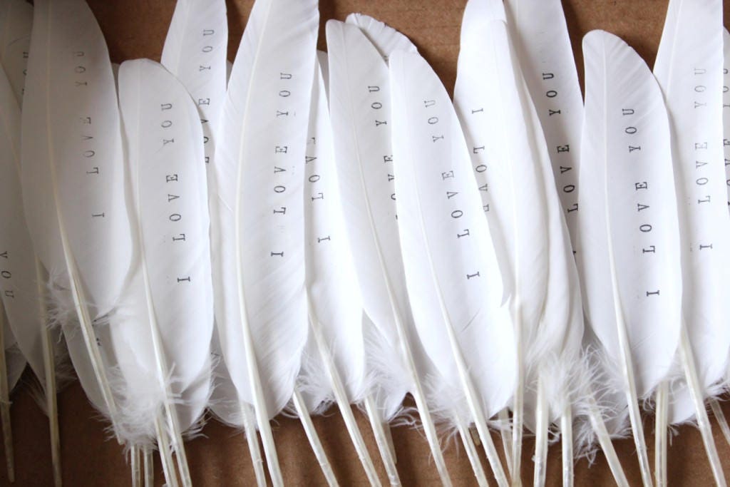 Wedding Feathers , Personalized Feather , Feathers for Decor , Feather ...