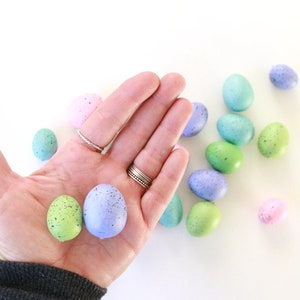 Speckled Eggs . natural eggs . foam eggs . faux eggs . easter eggs . nest eggs . bird eggs . small eggs BRIGHT PASTEL