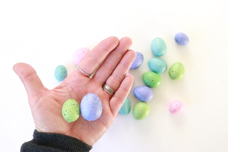 Speckled Eggs . natural eggs . foam eggs . faux eggs . easter eggs . nest eggs . bird eggs . small eggs BRIGHT PASTEL