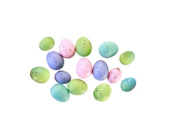 Small Easter Eggs, easter decorations, pastel eggs, colored eggs, artificial eggs, mini eggs, speckled easter eggs