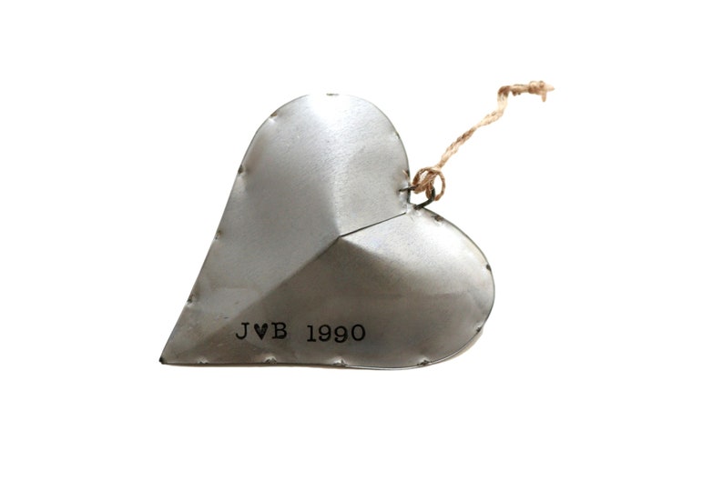 Tin Heart Tin Anniversary Gift for Him . Galvanized Metal Etsy