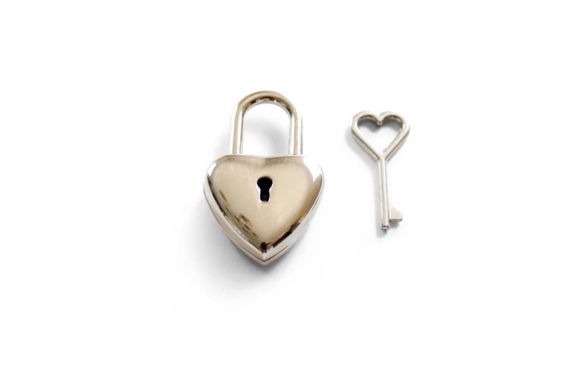 Small Heart Lock and Keys - heart padlock and key . heart shaped lock – The  Lonely Heart Co