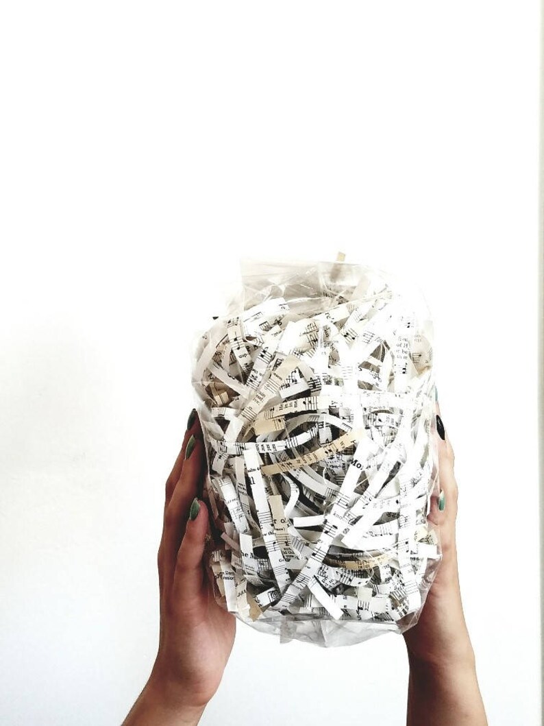 Sheet Music Shred Paper . gift wrap . crinkle paper shred . Etsy