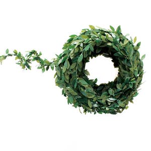 Mini Leaf Garland - wreath Christmas Easter Valentines wedding decor fairy garden dollhouse miniature wired