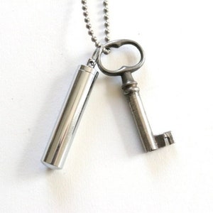 Secret Message Silver Vial Necklace , ash necklace , key necklace for women , memorial necklace image 7