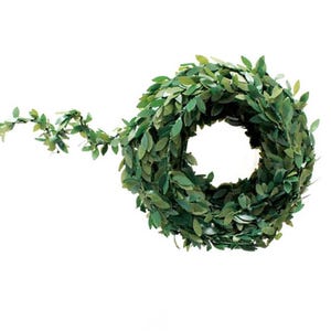 Miniature Leaf Garland, wedding mantle decoration, faux greenery garland, farmhouse wedding garland