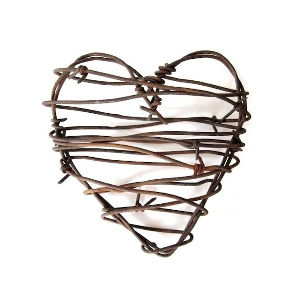 Barbed Wire Heart / rustic wedding decor, anniversary gift, rustic gifts for him for couple rustic man gifts
