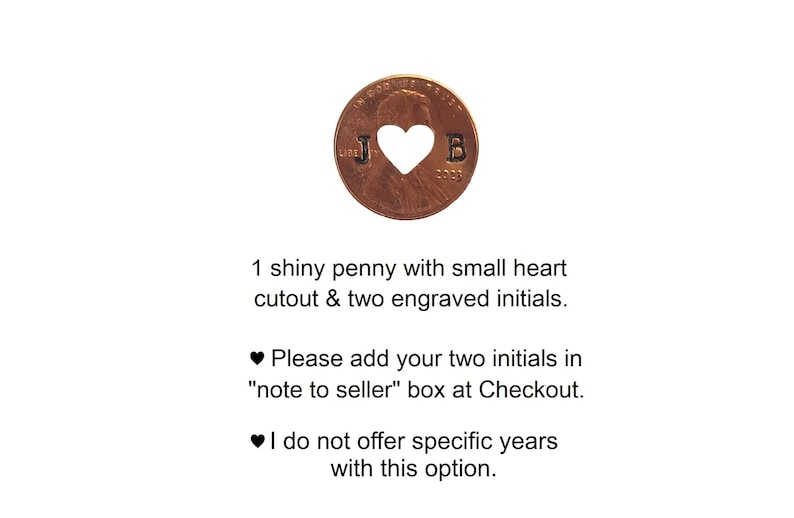 Copper Heart Penny , copper anniversary , 7 year anniversary , lucky in love , 7th anniversary , copper gifts 1 heart & 2 initials