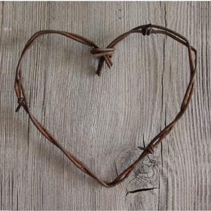 Simple Barbed Wire Heart , rustic wedding decor , barn wedding decor , heart decor , barbed wire art