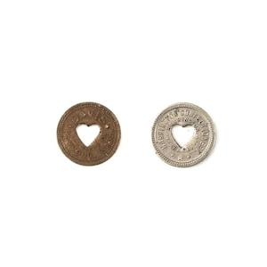 Heart Token - vintage love token, valentines gift, vintage heart coin,  old coins