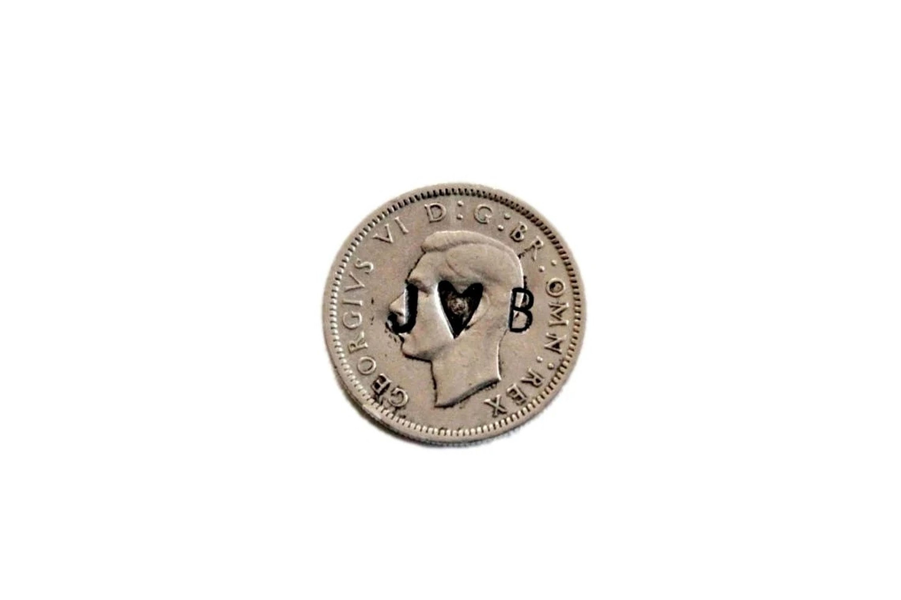 Personalized Wedding Coins , personalized silver sixpence , lucky wedding charm , six pence charm , lucky coin