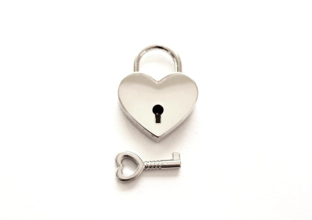 Angoily 1 Set Love Lock Mini Padlock Key Padlock Heart- Shaped Lock Plating  Love Lock Color Wishing Lock Bag Hanging Lock Heart Shaped Padlock Plating