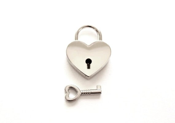 Kleine Herz Lock Und Schlussel Herz Vorhangeschloss Herz Etsy