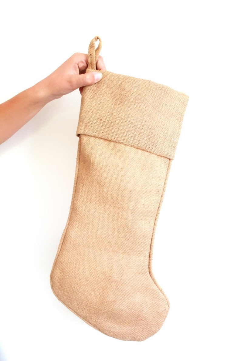 Burlap christmas stockings