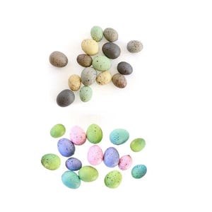 Faux Eggs , speckled eggs , foam eggs , pastel easter eggs , nest eggs , bird eggs , small eggs