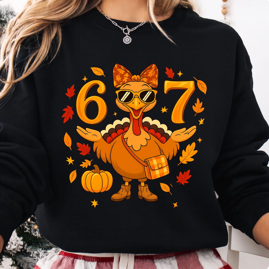 67 Boy/girls Thanksgiving PNG Bundle, Funny 6 7 Thanksgiving Bow Turkey ...