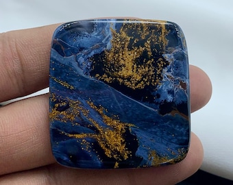 Natural Pietersite Cabochon, Rare Cushion Shape Gemstone (40x38 MM)