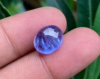Ovale tanzaniet cabochon edelsteen, losse steen, sieraden maken (10 x 8 mm)
