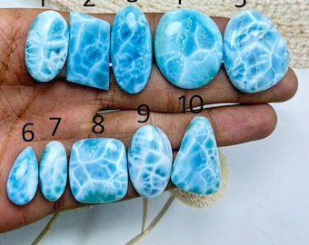 AAA+ Top Quality Larimar Cabochon Gemstone, Loose Gemstone, Dominican Republic Natural Gemstone, Sky Blue Color Larimar, Jewelry Making