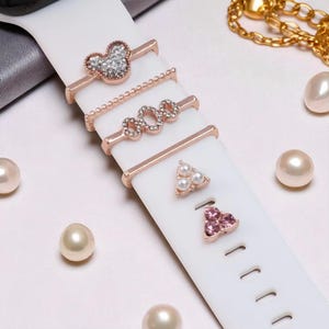 Cartoon Metal Charms for Apple Watch Band, Cute Silicone Strap Decorative Accessories, Fun Fashion Watch Strap Decor